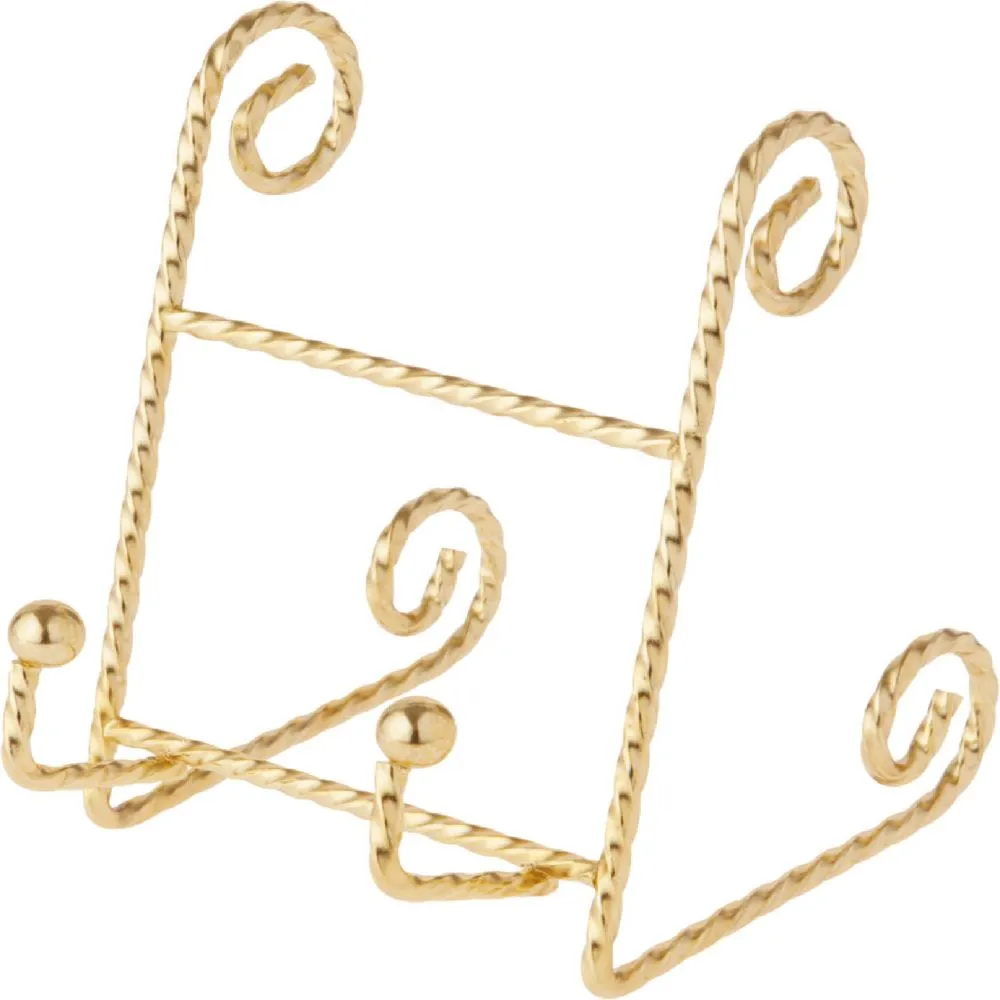 Bard's Twisted Gold-toned Wire Easel, 4.5 H x 3.5 W x 4.25 D, Pack of 2