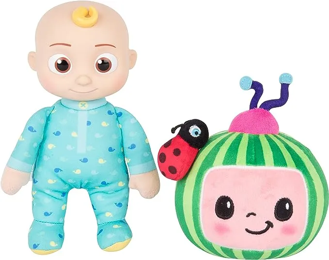 CoComelon 8-Inch JJ & Melon Plush 2-Pack - Officially Licensed Soft & Squishy Stuffed Animal Doll Toys - Gift for Kids, Boys, Girls, Toddlers, Preschoolers - Ages 1-3