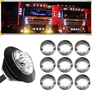 3/4&#039;&#039; Led Trailer Marker Clearance Lights White Round 12v Led Side Marker Front 