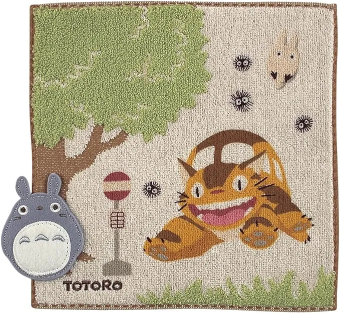 Marushin My Neighbor Totoro Totoro at Catbus Station Mini Towel - Official Studio Ghibli Merchandise, 23×２３㎝