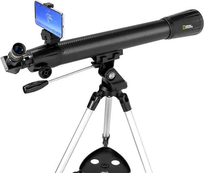 National Geographic 70mm Astronomical Refractor Telescope with Fully Coated Optics Adjustable Tripod and Astronomy App for Young Astronomers and Adult Sky Watchers