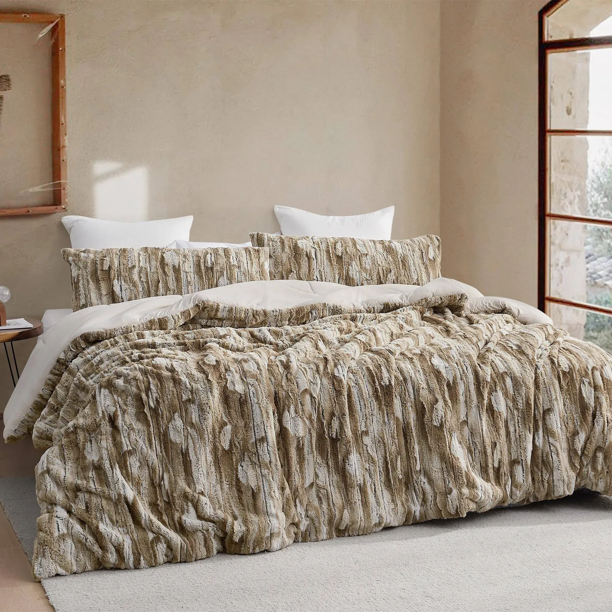 Snowy Terrain - Coma Inducer® (with Butter) Oversized King Comforter - Snowfield Earthtone Brown