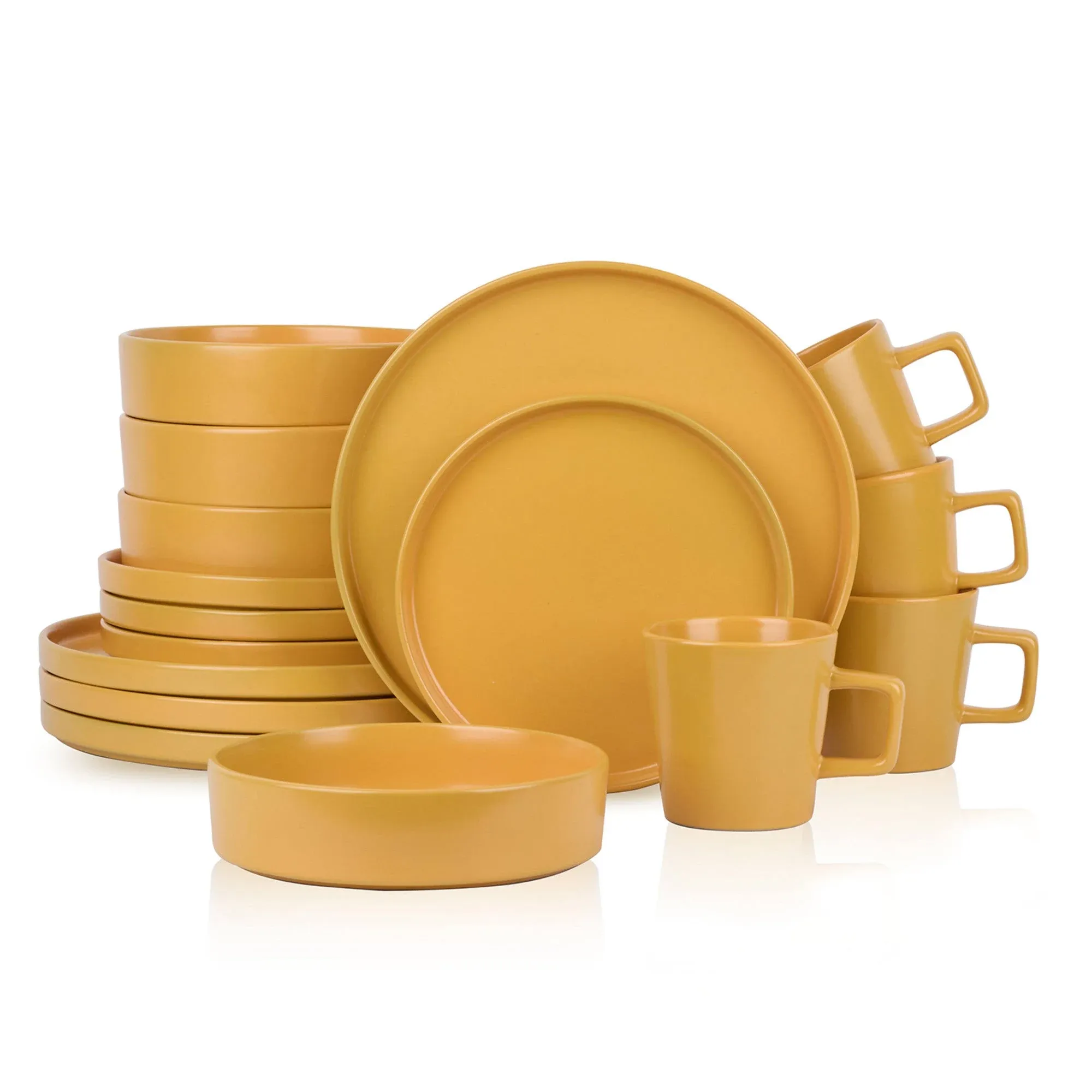 Stone Lain Cleo Stoneware Dinnerware Set - Yellow - 16 Piece