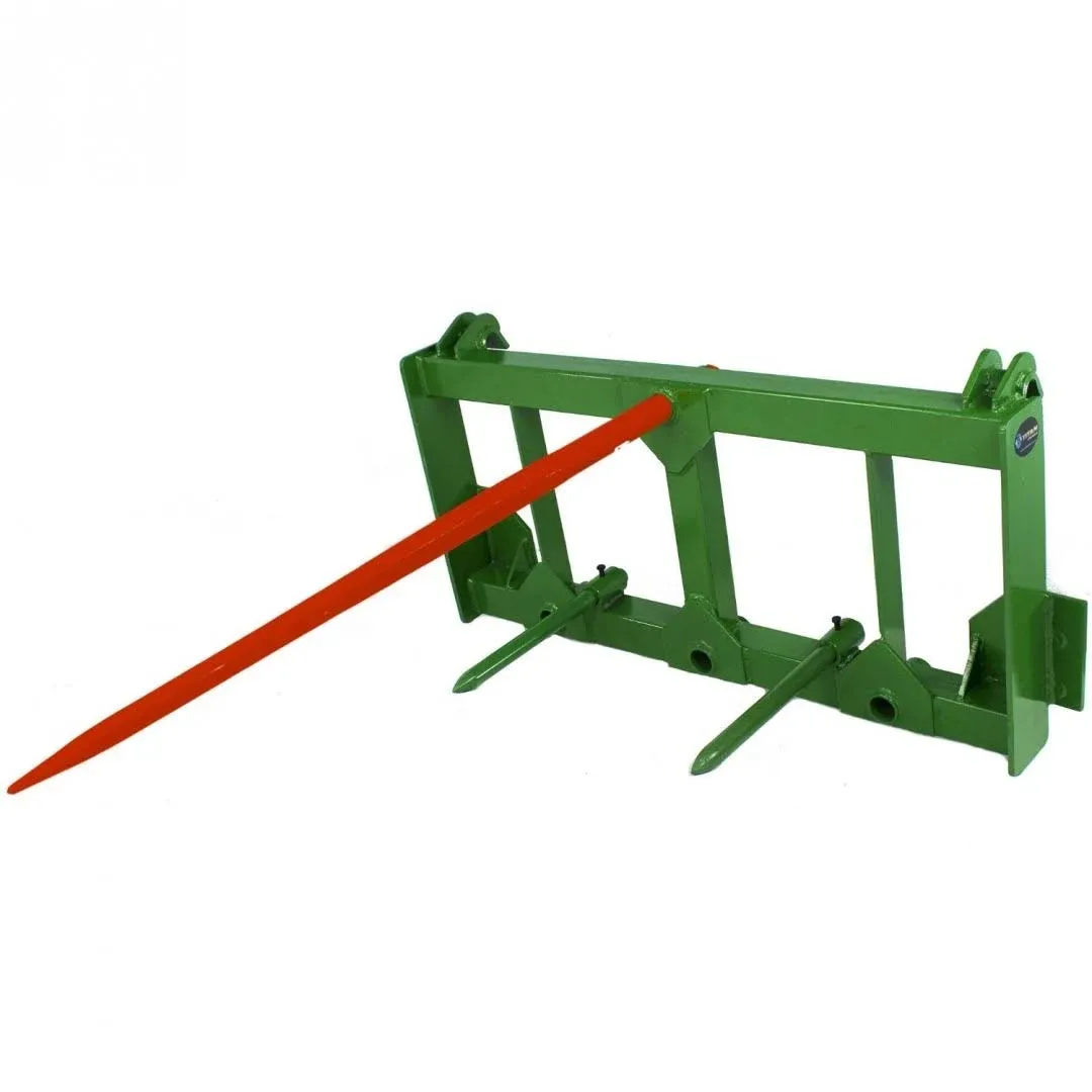 Titan Attachments HD Hay Frame Attachment Fits John Deere Tractors, 49" Hay Spear and Stabilizer Spears, Rated 4,000 LB, Hay Handing Equipment