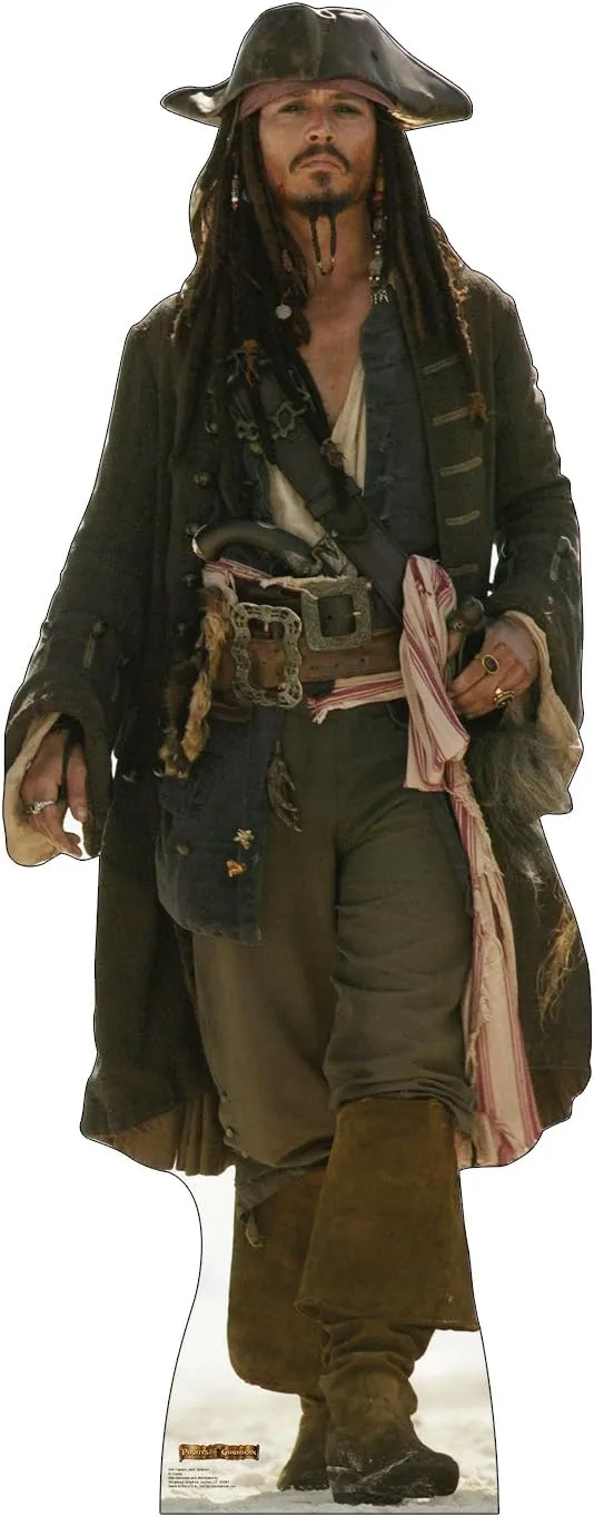 Cardboard People Captain Jack Sparrow Life Size Cardboard Cutout Standup - Disney's Pirates of The Caribbean