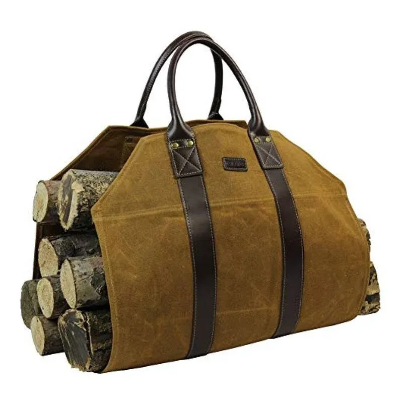 INNO Stage Log Carrier|Waxed Canvas Log Holder|Firewood Carrier Tote Bag ...