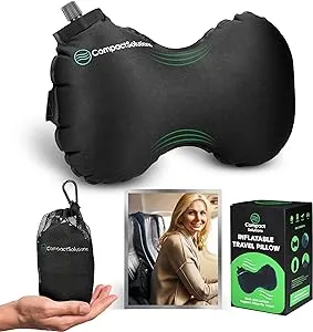 Inflatable Lumbar Pillow for Airplane Travel - Travel Lumbar Pillow - Inflatable Lumbar Pillow - Inflatable Lumbar Support - Suitable for Men and Women of all Ages - (FREE TRAVEL EBOOK)