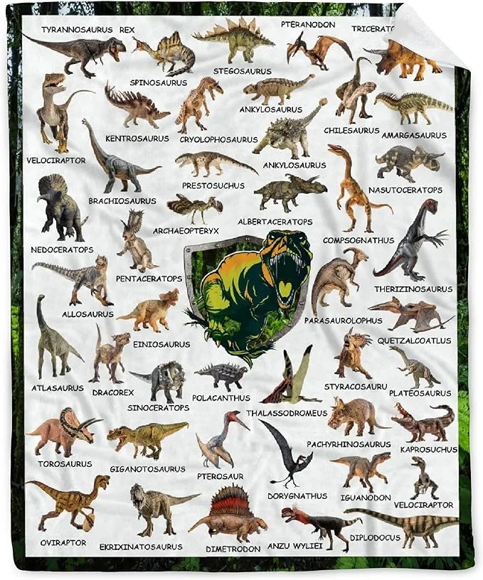 BUYYET Dinosaur World Fleece Flannel Gift Blanket Lightweight Soft Throw Blan...