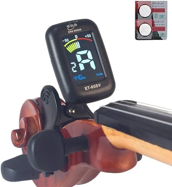 Violin Viola Tuner and Rosin Kit for Violinist Beginners' Kit with Clip on Tuner Suitable for Viola, Cello, Bass