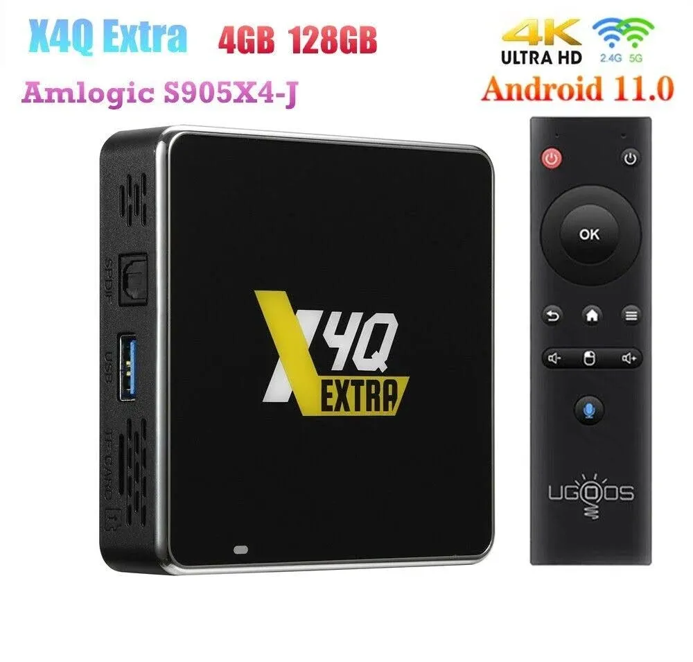 Ugoos X4Q Extra Android 11 TV Box S905X4-J 4G 128G 2.4G/5G WiFi 1000M 4K HDR Box