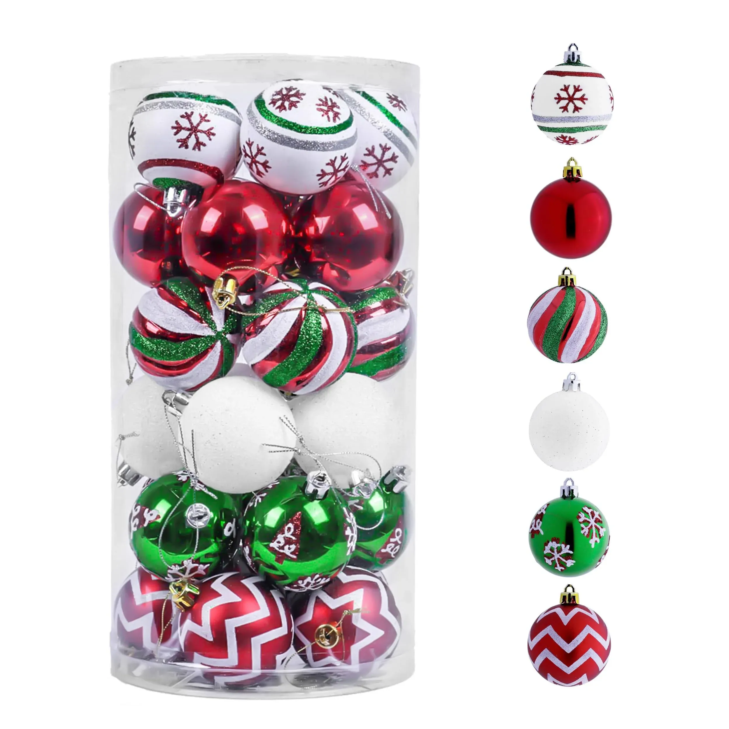 Valery Madelyn 30ct 60mm Classic Collection Splendor Red Green White Christmas ...