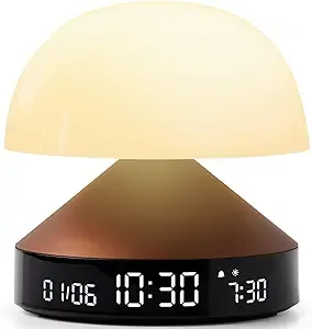 Lexon Mina Sunrise Alarm Clock in Dark Red Brookstone