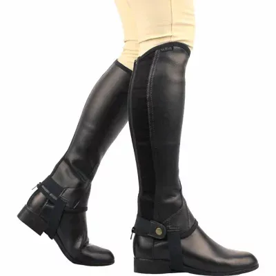 Saxon Equileather Half Chaps - Black