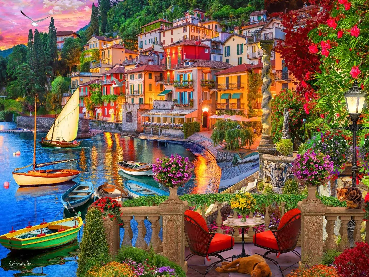 Vermont Christmas Company Italy's Lake Como Jigsaw Puzzle 550 Piece