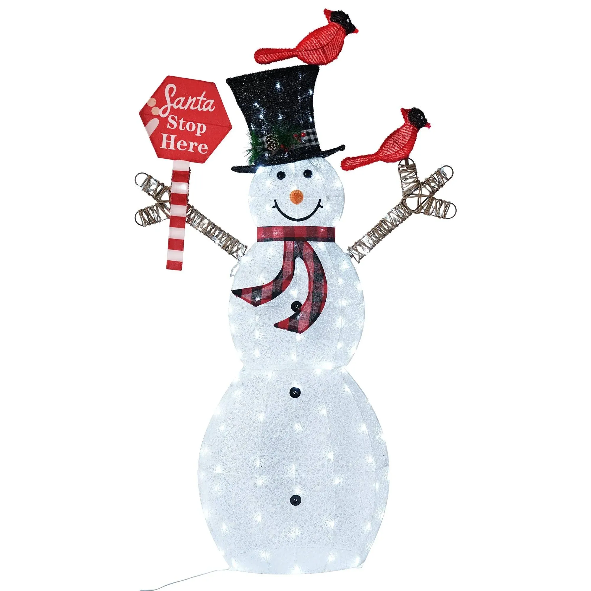 55 Inch 130 Led Lighted Snowman Christmas Decorations Outdoor, 8 Twinkle Modes