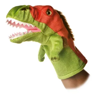 Aurora Hand Puppet - 10" Velociraptor Dinosaur, Green