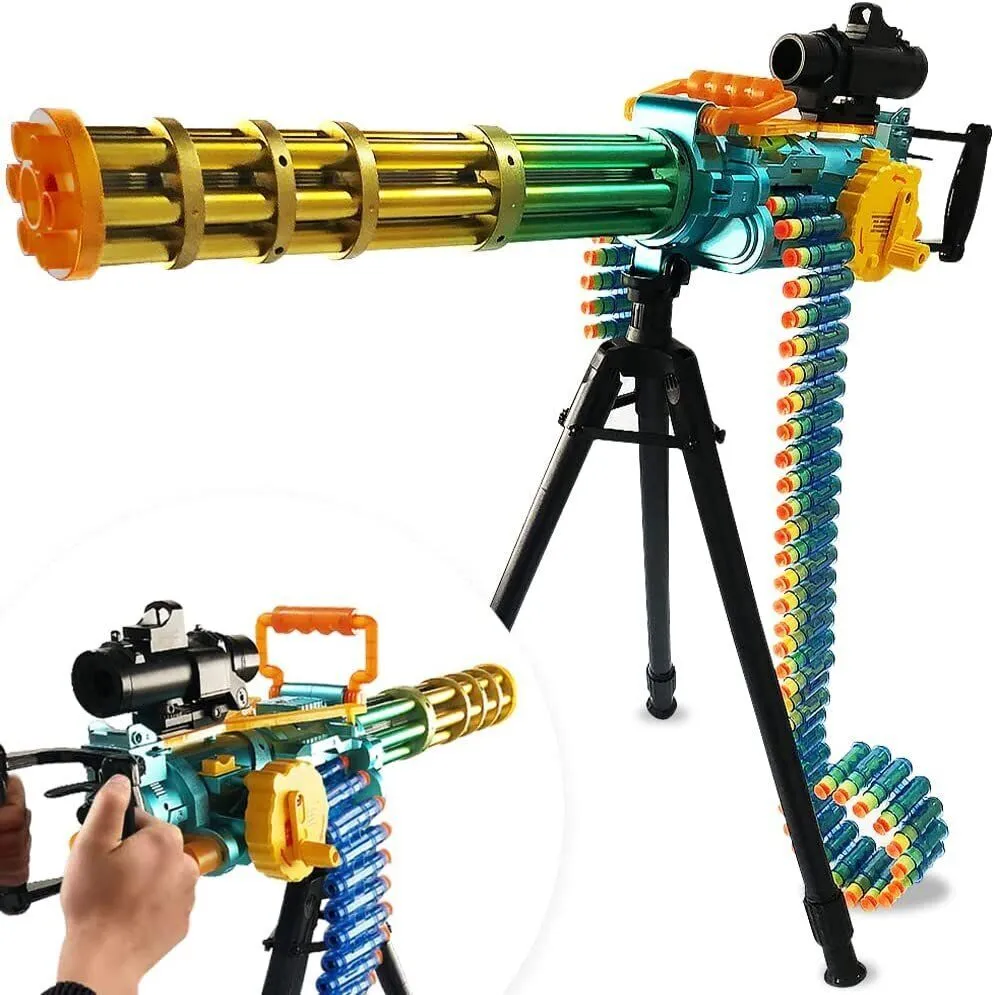 Dart Gun Super Powerful Electronic Gatling Toy Gun for Kids, Mini Gun Rapid Toy Machine Gun with Foam Dart Blaster, Kids Revolving Toy Minigun with Automatic and Manual Mode, Great Gift Idea