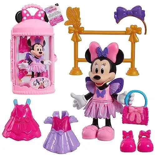 Disney Junior Minnie Mouse Fabulous Fashion Ballerina Doll, 13-Piece Doll and ...