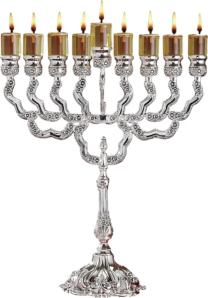 Silver Plated Oil Menorah