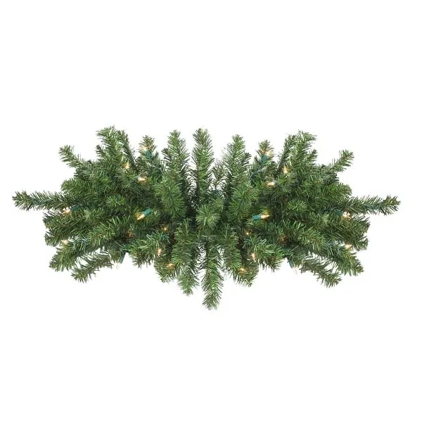 Pre-Lit Canadian Pine Artificial Christmas Swag - 32" - Clear Lights