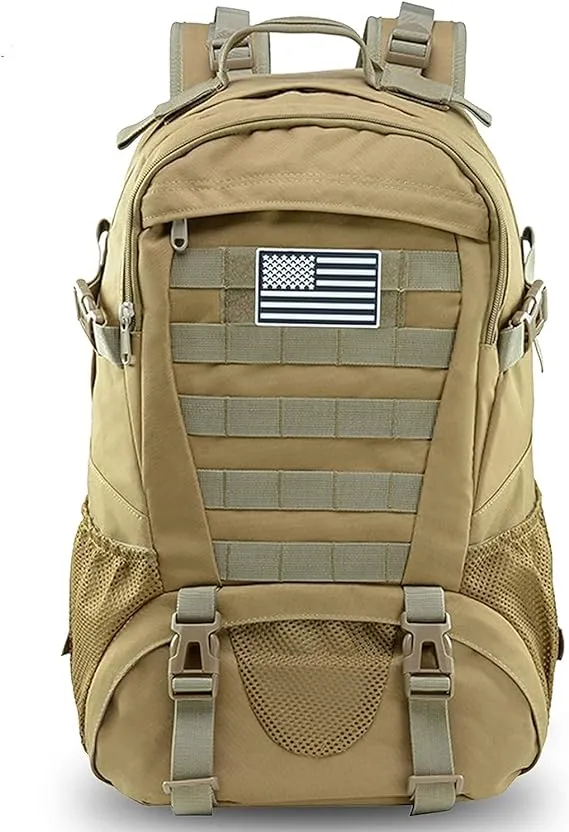 Jueachy Tactical Backpack for Men Hiking Day Pack Molle Military Rucksack Waterproof 30L EDC Bag with USA Flag Patch