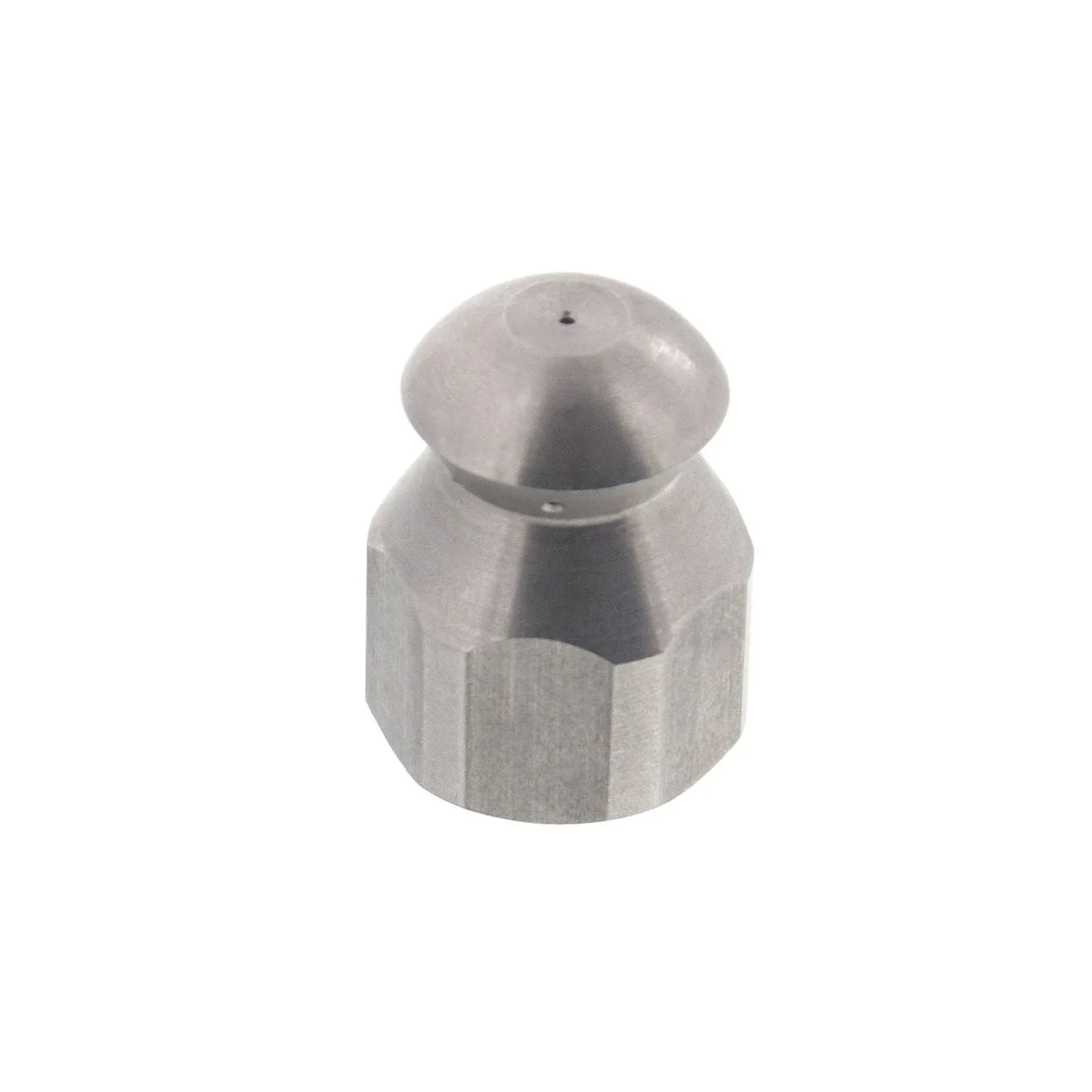 Erie Tools Button Nose 1/4" Drain Cleaning Nozzle 3.5 Orifice 5500 PSI Stainless Steel for Sewer Pipe Water Jetter