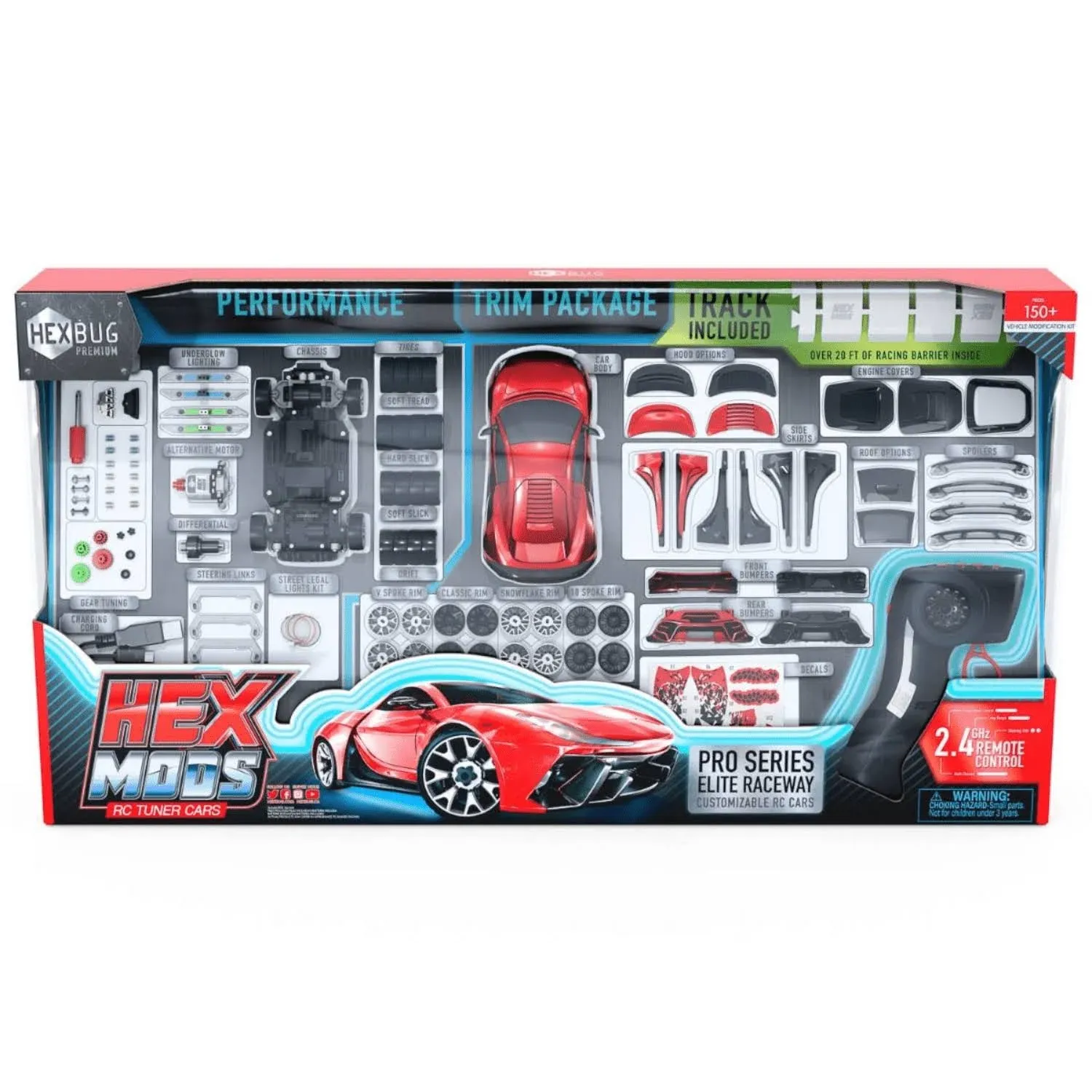 HEXBUG HEXMODS Pro Series Elite Raceway, Rechargeable Remote Control Car, Model Car Kits for Kids & Adults, STEM Toys for Kids Ages 14 & Up