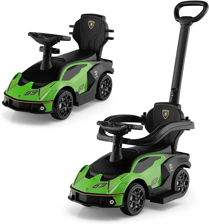 Costzon Push Cars for Toddlers 1-3, 3 in 1 Licensed Lamborghini Stroller Sliding ...