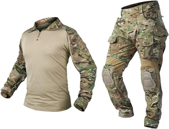 IDOGEAR Tactical Uniform BDU G3 Combat Shirt & Pants Knee Pads Airsoft Paintball  | eBay