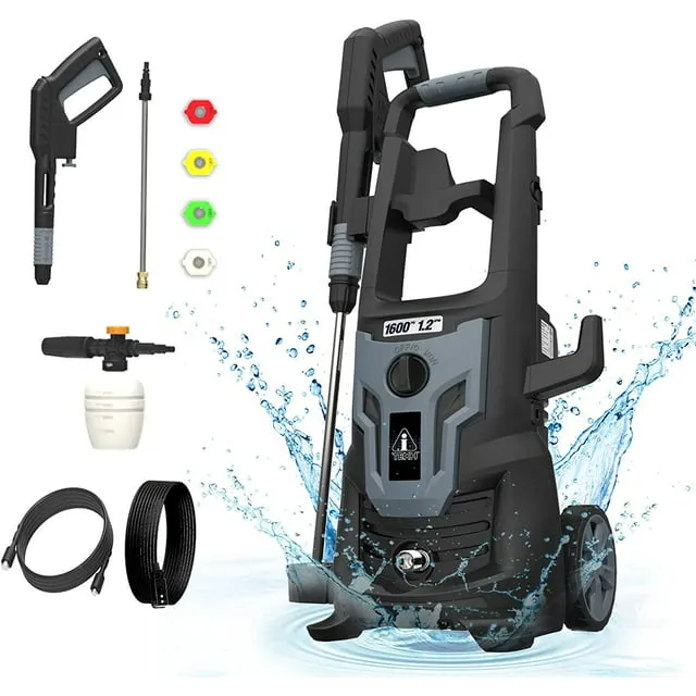 A-itech 1600 PSI 1.2 GPM Electric Pressure Power Wash Machine with Detergent Tank ...