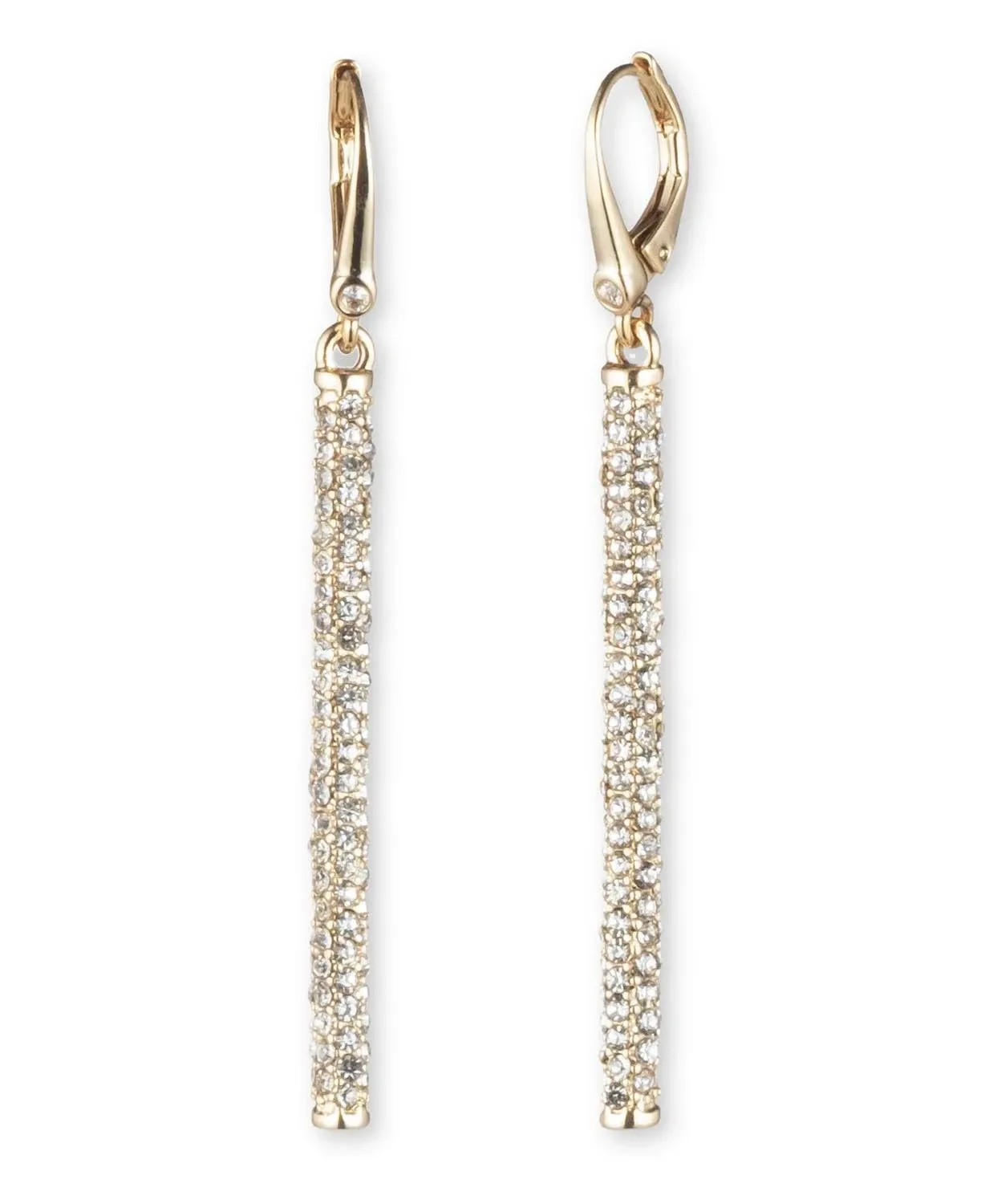 Dkny | Gold-Tone Micropave Linear Drop Earrings - Gold | Realry