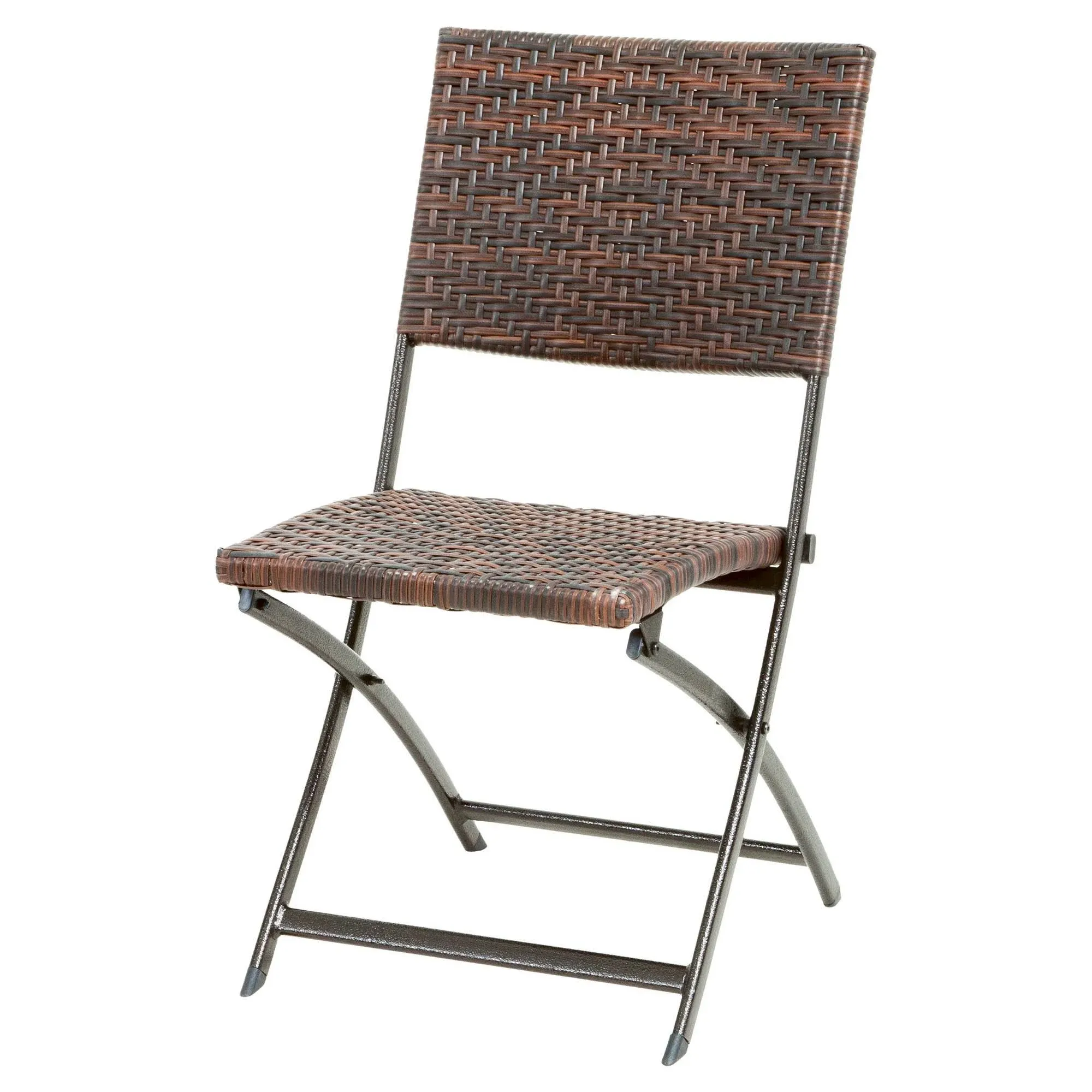 El Paso Outdoor Brown Wicker Folding Chair (Set of 2) by Brown