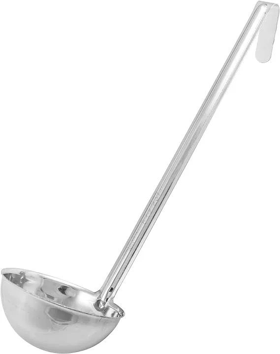 Winco Stainless Steel Ladle with Blue Handle, 8-Ounce, Medium