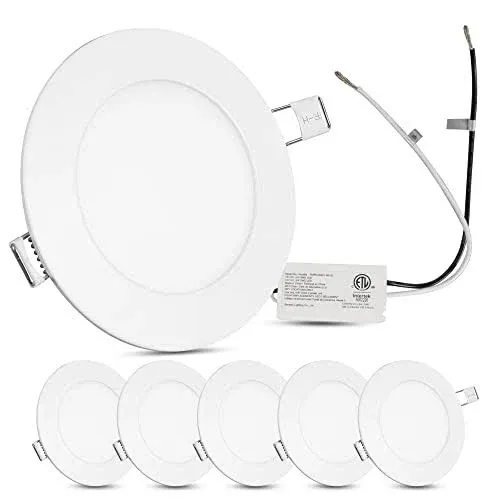 Facon 6Pcs 3&#039;&#039; RV LED Slim Panel Light with Flat Trim Recessed Light Downlight