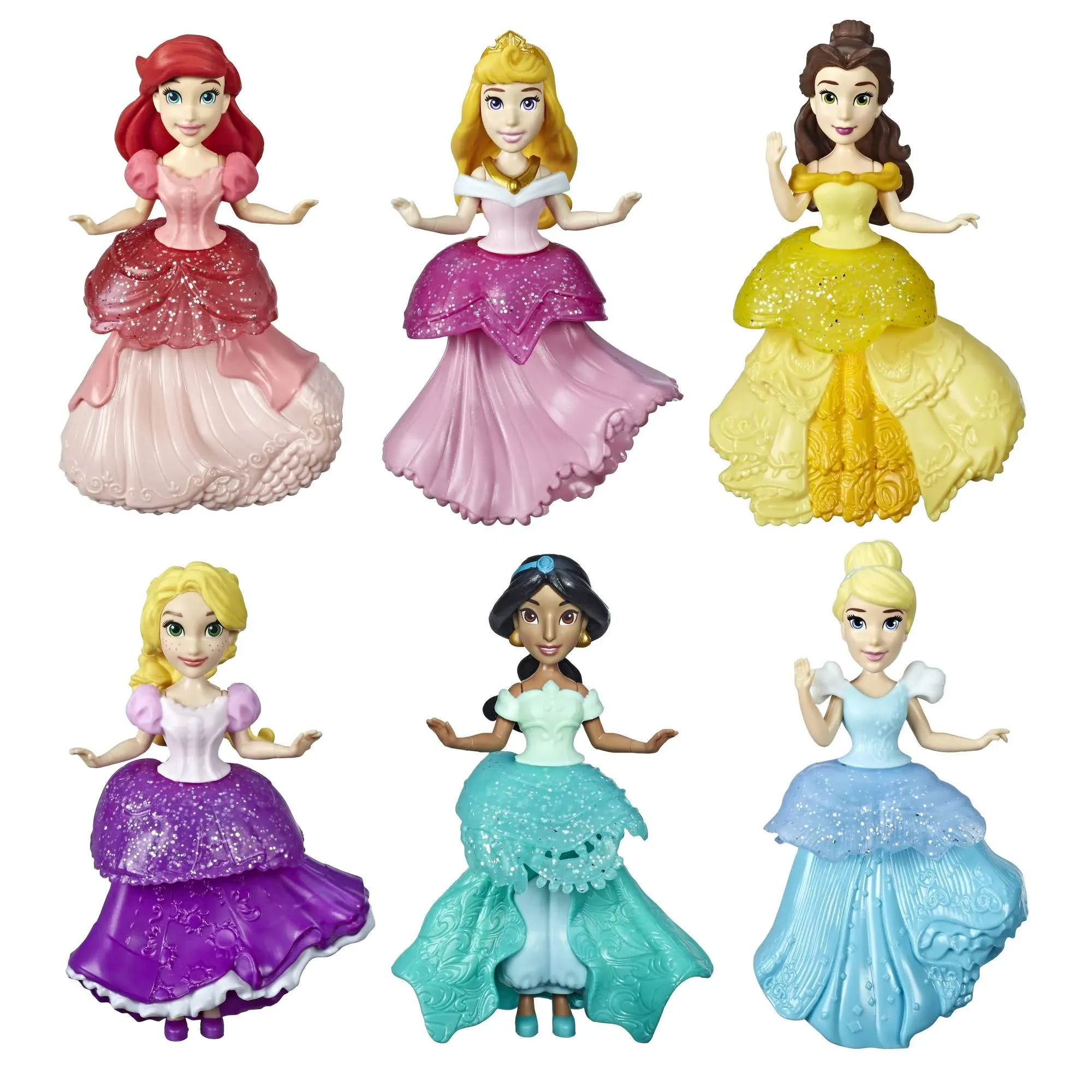 Disney Princess Collectible Fashion Dolls, Set of 6 Includes 6 Royal Clips Fashions