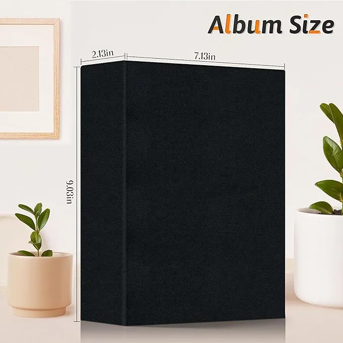 Popotop Photo Album 4x6 200 Pockets for Wedding Gifts,Linen Hardcover Picture Albums for Family Anniversary Baby Vacation Pictures