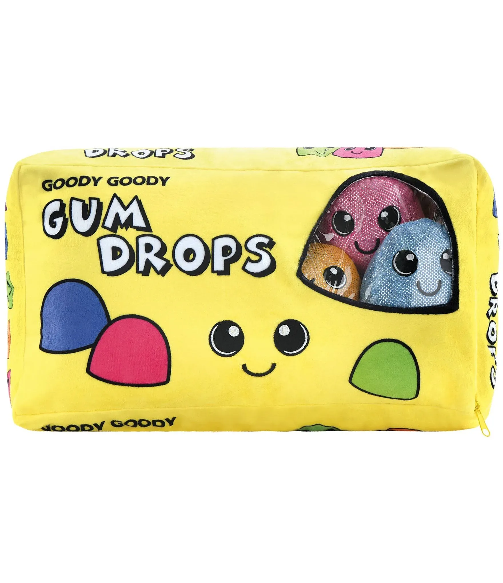 iscream Play with Your Food! Goody Gum Drops Fleece Play Pillow Set with Embroidered Accents