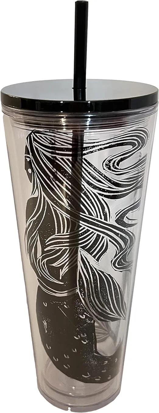 Starbucks 1st &amp; Pike Black Siren Plastic Cold Cup 24 oz