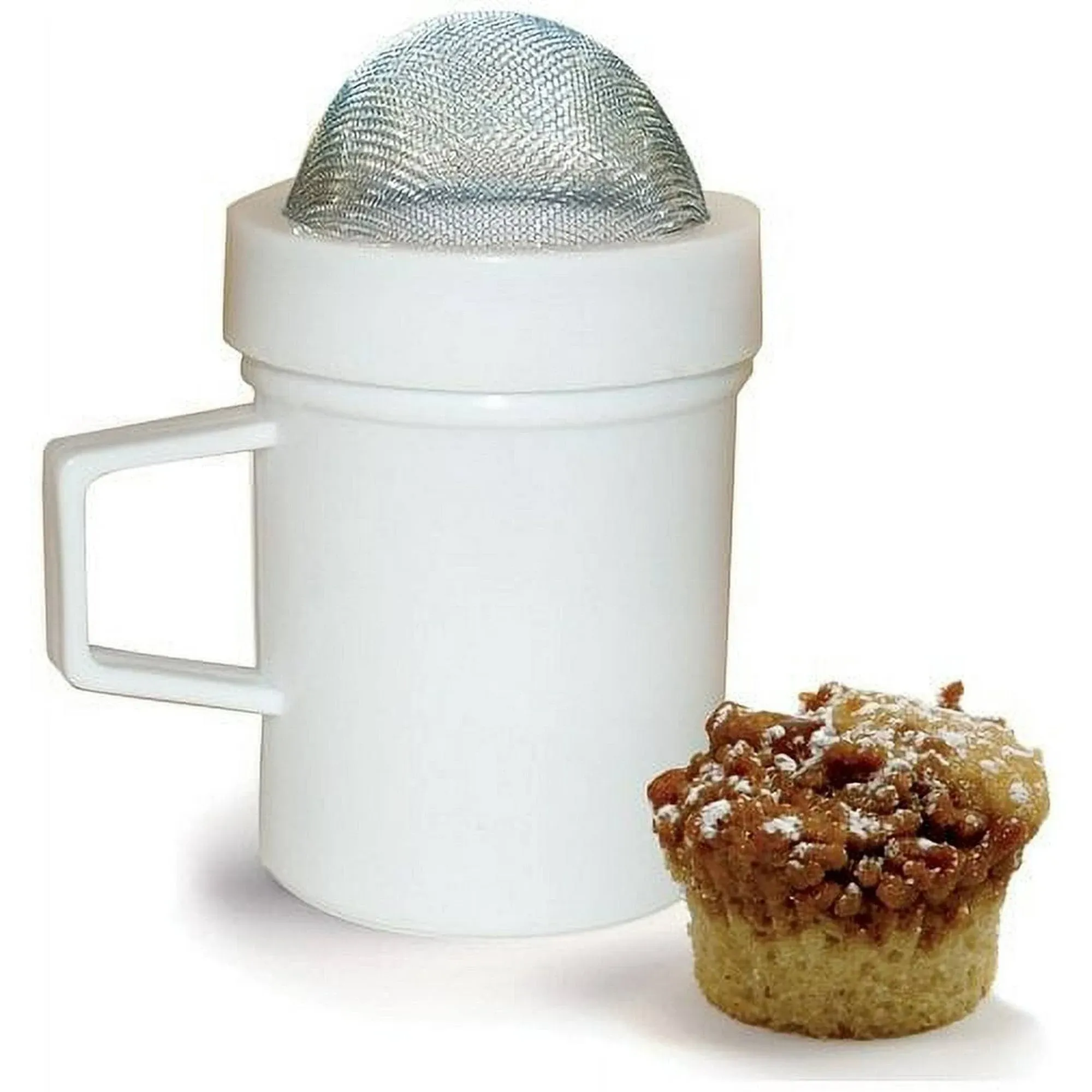 Norpro Multipurpose Sugar Flour Powdered Sugar Shaker Dust Sifter 4.25" Tall New,White