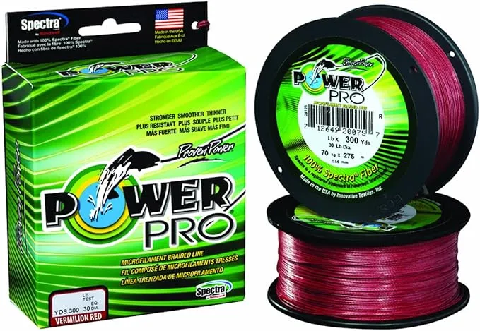 Power Pro Spectra Vermilion Red Braided Line 100 Pound / 300 Yards