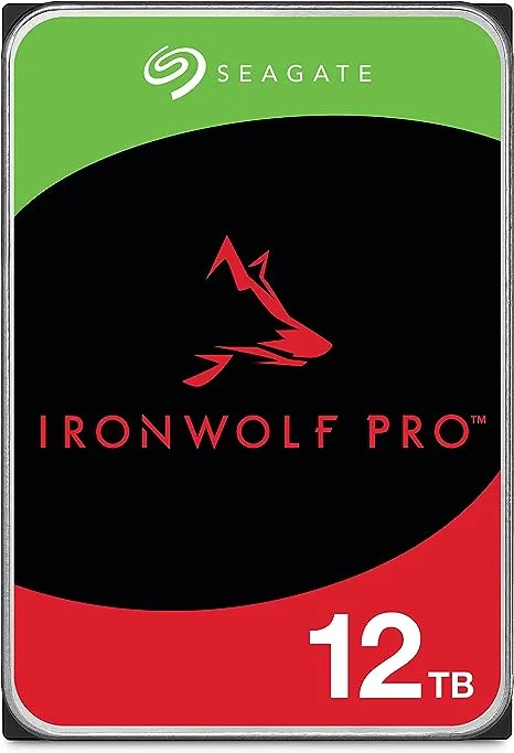 Seagate IronWolf Pro, 12 To, disque dur interne Enterprise NAS – CMR 3,5 pouces, SATA 6 Gb/s, 7 200 tr/min, 256 Mo de cache pour stockage en réseau RAID (ST12000NT001)