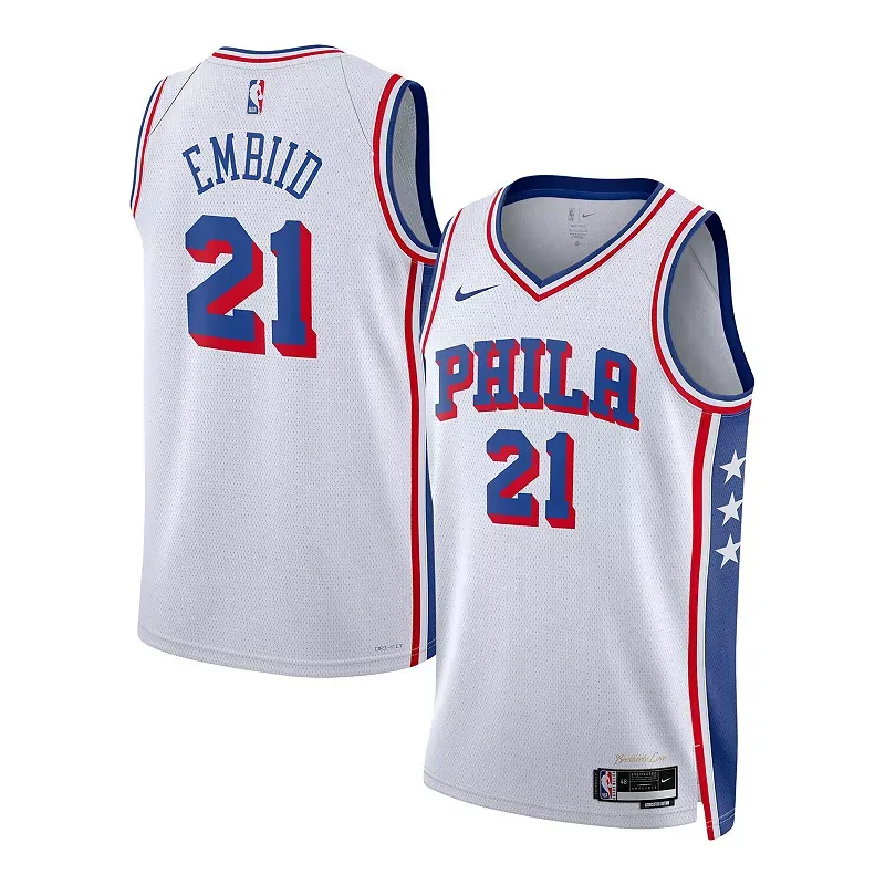 Outerstuff Joel Embiid Philadelphia 76ers NBA Kids Youth 8-20 Association Edition White Swingman Jersey