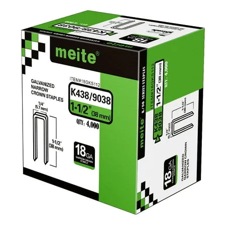 Meite 18 Gauge 1/4-Inch Narrow Crown Staples