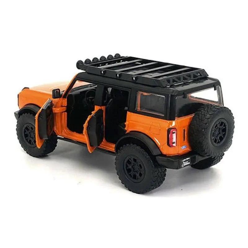 2021 Ford Bronco Orange with Black Stripes and Roof Rack Just Trucks Series 1/24 ...