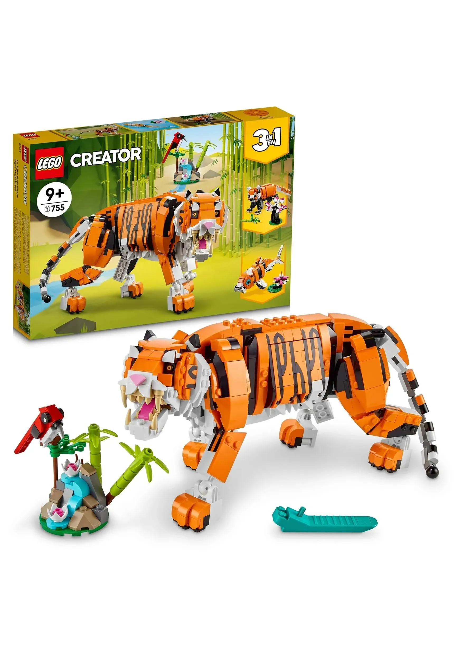 LEGO Creator 3in1 Majestic Tiger 31129 Building Kit 755 Pieces New Sealed