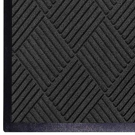 M+A Matting WaterHog Diamond | Commercial-Grade Entrance Mat with Rubber Border – Indoor/Outdoor, Quick Drying, Stain Resistant Door Mat (Charcoal, 4' x 6')