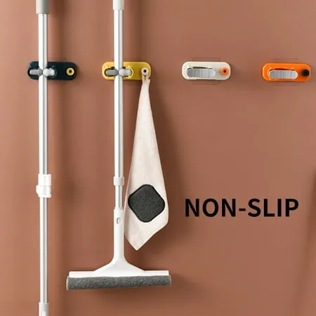 HeYii Wall-Mounted Mop Organizer Holder Broom Hanger Bathroom Shovel Storage Rack