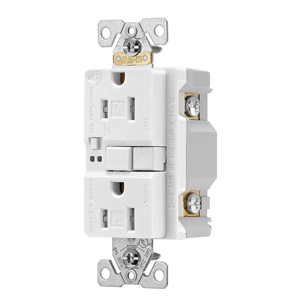 Cooper Wiring TRSGFA15LA Self-Test GFCI Receptacle with Audible Alarm 15A 125V La