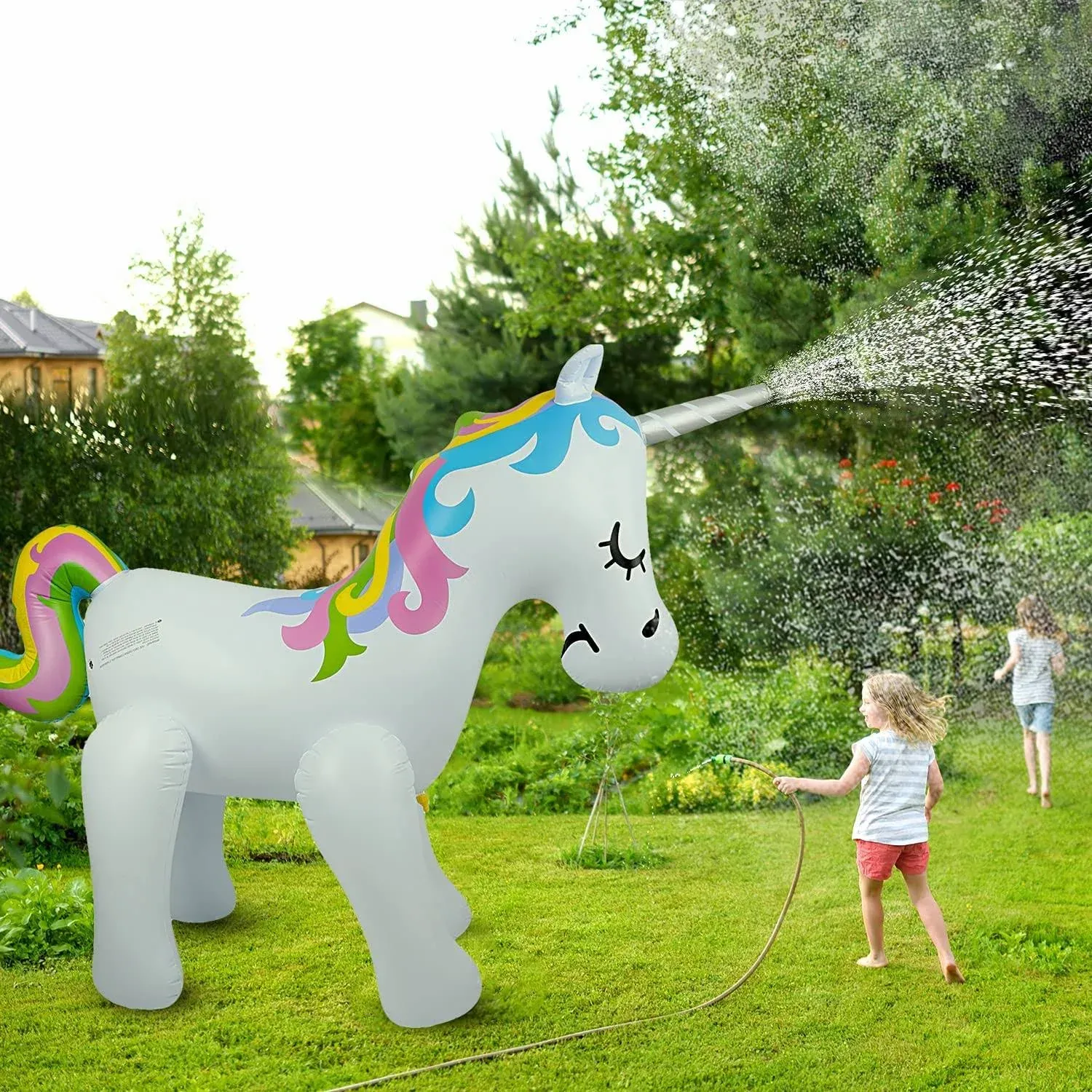 Float Joy Giant Inflatable Unicorn Sprinkler Unicorn Water Toys for Summer Yard ...