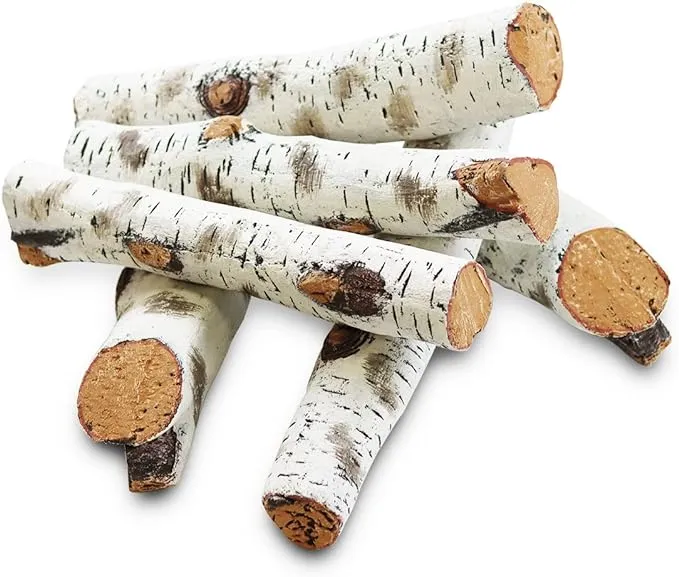 FORYEYC GAS Fireplace Log Set Ceramic White Birch for Indoor Insert, Vented, Propane, Electric GAS Fireplace, Linear Fire Pits Ceramic Fiber, Fireplace